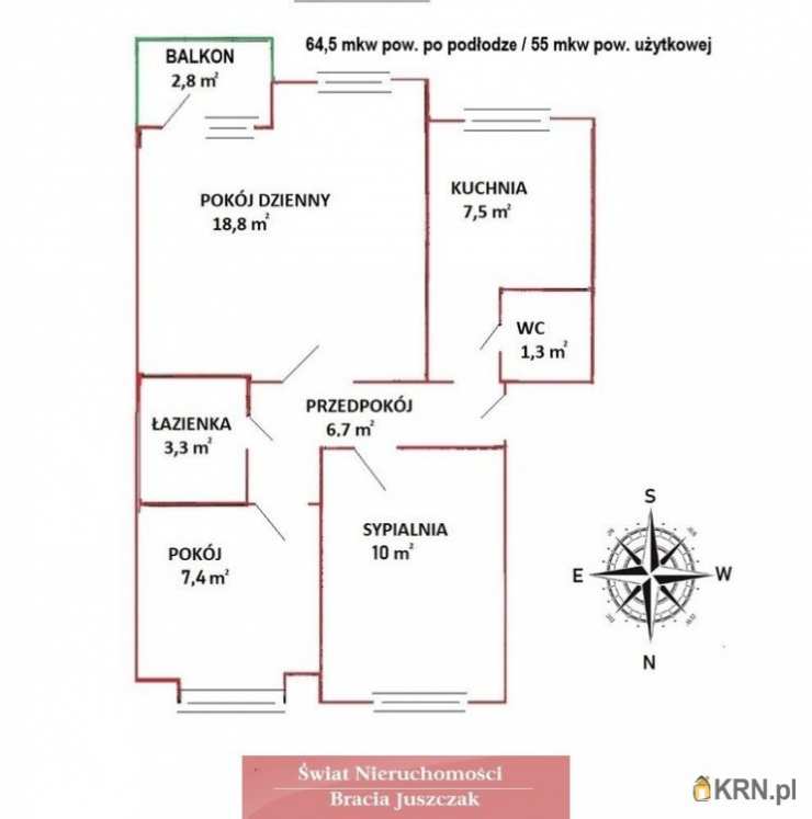 3 pokojowe, Wrocław, Fabryczna/Oporów, ul. , Mieszkanie  na sprzedaż
