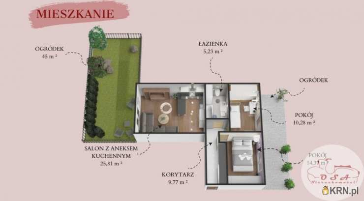 3 pokojowe, Mosina, ul. , Mieszkanie  na sprzedaż