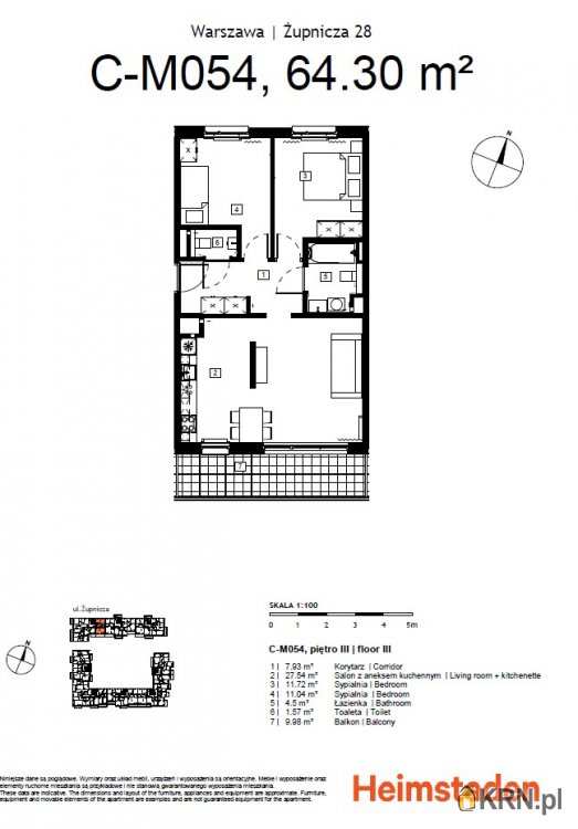 Mieszkanie  na sprzedaż, 3 pokojowe, Warszawa, ul. 