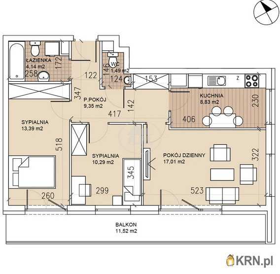 Mieszkanie  na sprzedaż, 3 pokojowe, Wrocław, Psie Pole/Sołtysowice, ul. 