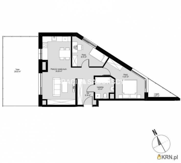 3 pokojowe, Mieszkanie  na sprzedaż, Kraków, Prądnik Czerwony, ul. J. Łepkowskiego