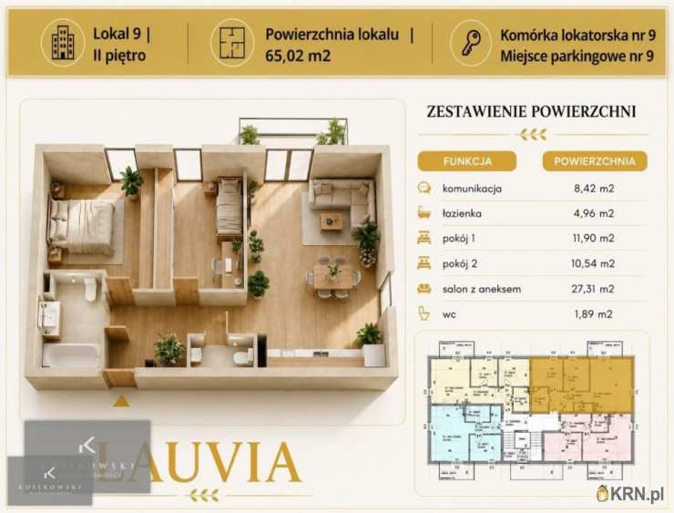 Namysłów, ul. B. Leśmiana, Mieszkanie  na sprzedaż, 3 pokojowe