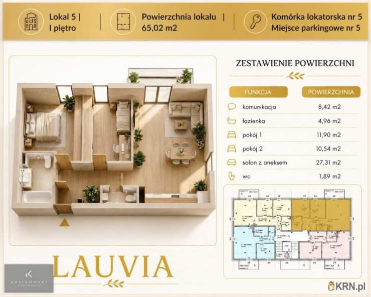Mieszkanie  na sprzedaż, Namysłów, ul. B. Leśmiana, 3 pokojowe
