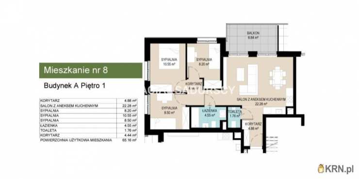 4 pokojowe, Mieszkanie  na sprzedaż, Kraków, Wzgórza Krzesławickie, ul. Kantorowicka