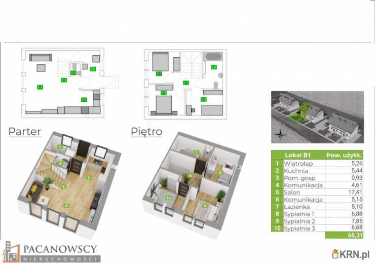 4 pokojowe, Mieszkanie  na sprzedaż, Bębło, ul. 
