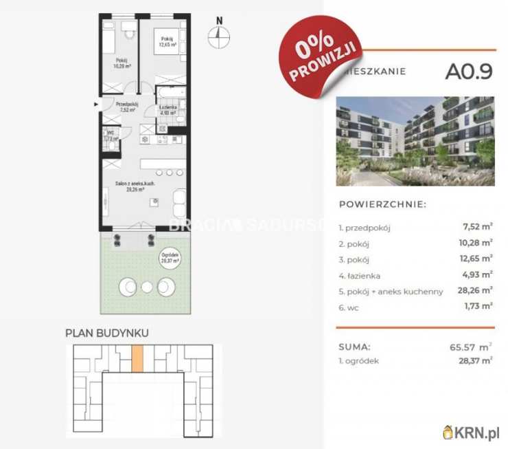Mieszkanie  na sprzedaż, Kraków, Podgórze/Rybitwy, ul. T. Śliwiaka, 3 pokojowe