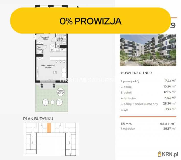 Mieszkanie  na sprzedaż, Kraków, Podgórze/Rybitwy, ul. T. Śliwiaka, 3 pokojowe