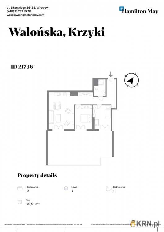 Mieszkanie  na sprzedaż, 3 pokojowe, Wrocław, Krzyki, ul. Walońska