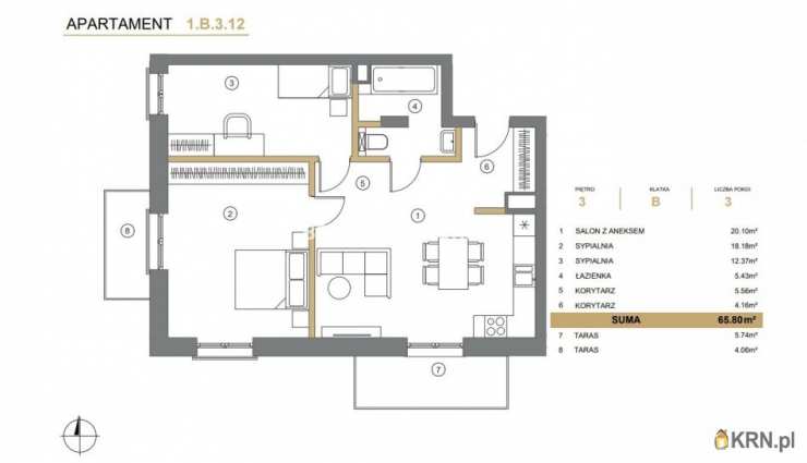 Wieliczka, ul. A. Asnyka, 3 pokojowe, Mieszkanie  na sprzedaż