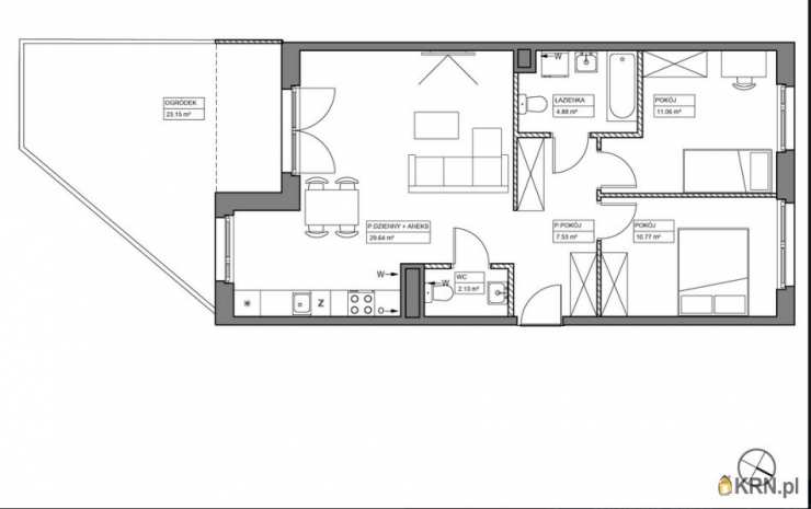 Wrocław, Krzyki, ul. , Mieszkanie  na sprzedaż, 3 pokojowe