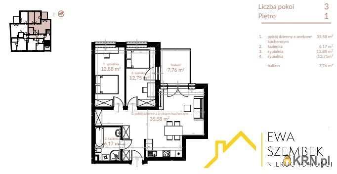 Mieszkanie  na sprzedaż, Kraków, Krowodrza/Łobzów, ul. , 3 pokojowe