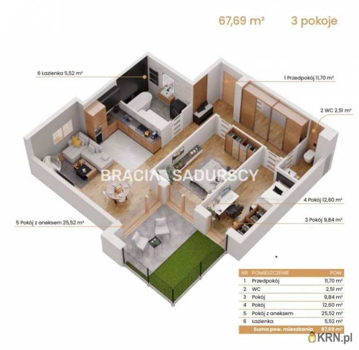 Mieszkanie  na sprzedaż, 3 pokojowe, Katowice, ul. Ceglana