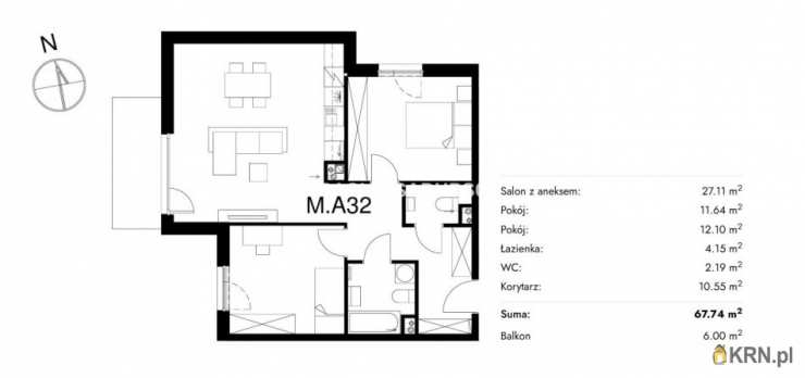 3 pokojowe, Kraków, Prądnik Biały, ul. Piaskowa, Mieszkanie  na sprzedaż
