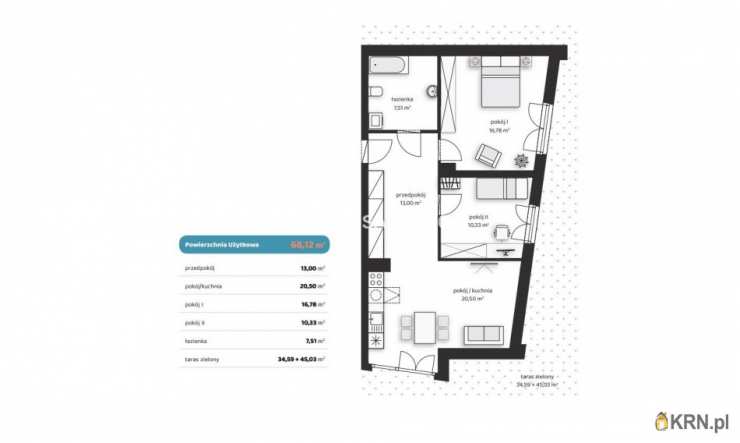 3 pokojowe, Mieszkanie  na sprzedaż, Kraków, Wzgórza Krzesławickie, ul. Polskich