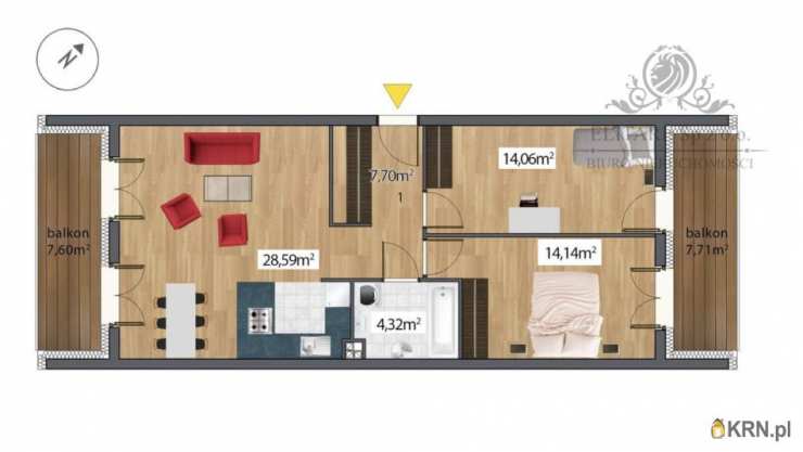 3 pokojowe, Mieszkanie  na sprzedaż, Wrocław, Krzyki, ul. 