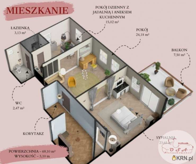 Puszczykowo, ul. , 3 pokojowe, Mieszkanie  na sprzedaż