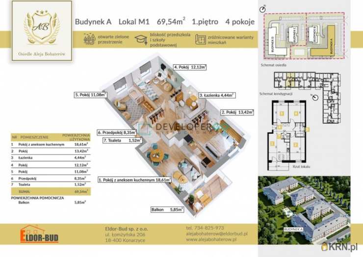 Mieszkanie  na sprzedaż, Komorowo, ul. , 4 pokojowe