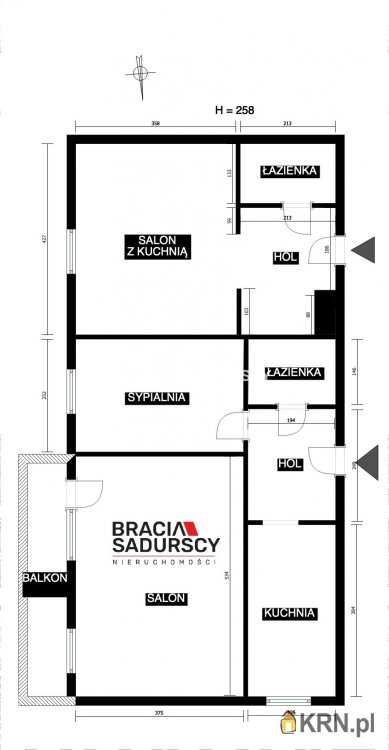 3 pokojowe, Mieszkanie  na sprzedaż, Kraków, Grzegórzki, ul. Pokoju