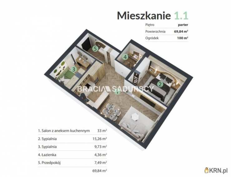 Śledziejowice, ul. , 3 pokojowe, Mieszkanie  na sprzedaż