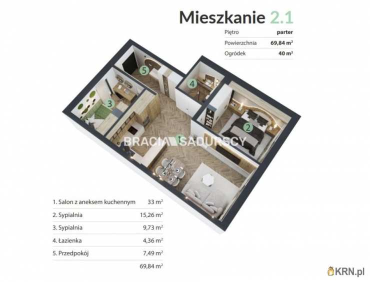 Śledziejowice, ul. , 3 pokojowe, Mieszkanie  na sprzedaż