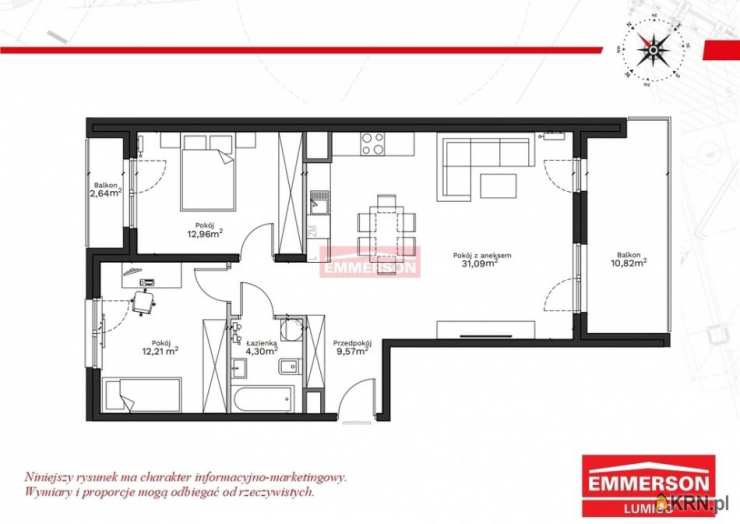 3 pokojowe, Kraków, Podgórze Duchackie/Wola Duchacka, ul. , Mieszkanie  na sprzedaż