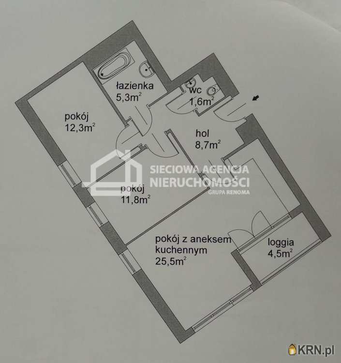 3 pokojowe, Mieszkanie  do wynajęcia, Gdynia, Śródmieście, ul. A. Hryniewickiego