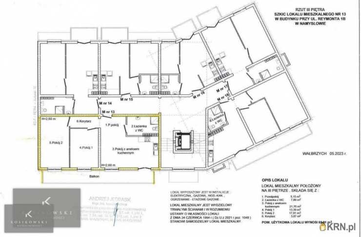 3 pokojowe, Namysłów, ul. W. Reymonta, Mieszkanie  na sprzedaż