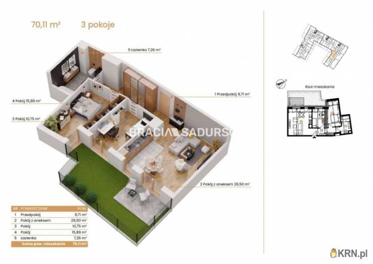 Mieszkanie  na sprzedaż, 3 pokojowe, Katowice, ul. Ceglana