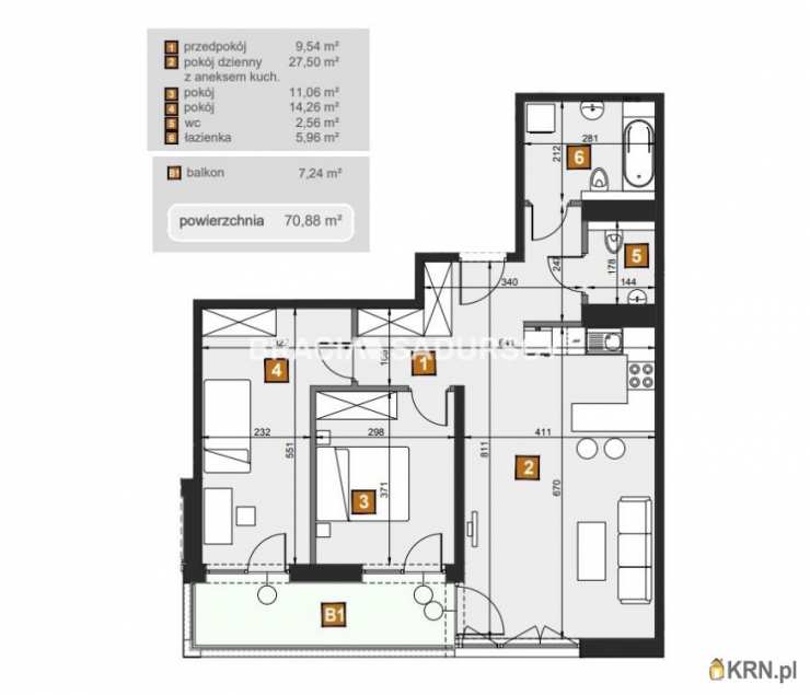 Kraków, Dębniki, ul. dr. J. Babińskiego, Mieszkanie  na sprzedaż, 3 pokojowe