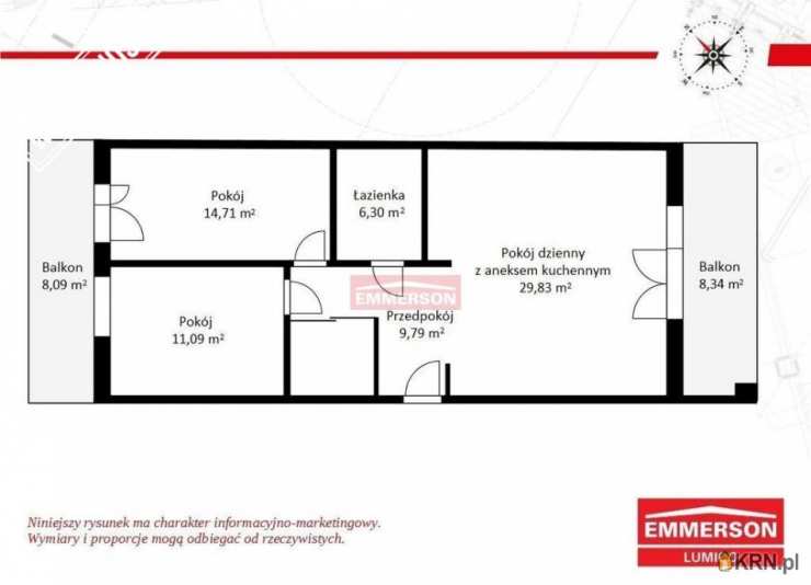 3 pokojowe, Kraków, Grzegórzki, ul. , Mieszkanie  do wynajęcia