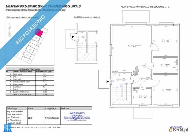 Radzymin, ul. , Mieszkanie  na sprzedaż, 3 pokojowe