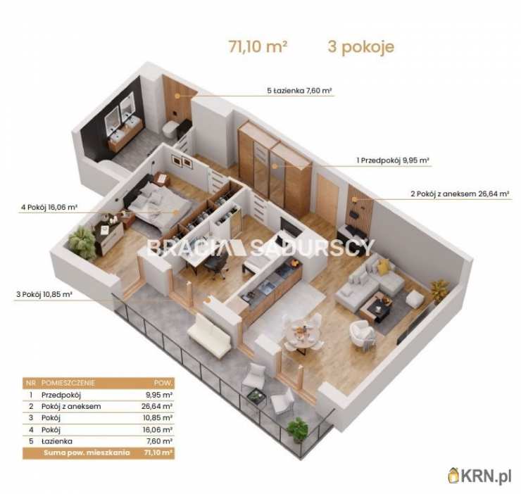 Mieszkanie  na sprzedaż, 3 pokojowe, Katowice, ul. Ceglana