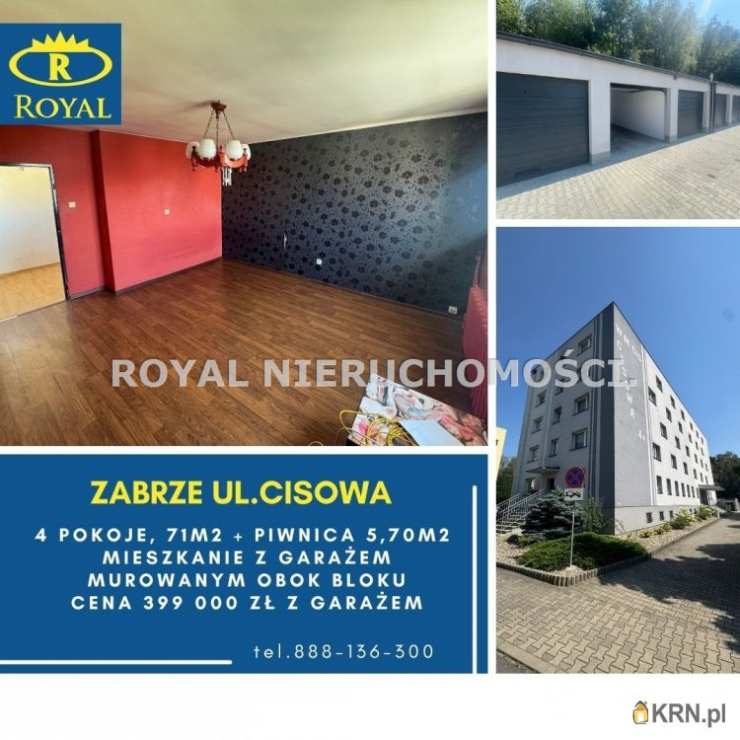 Mieszkanie  na sprzedaż, Zabrze, ul. Cisowa, 4 pokojowe