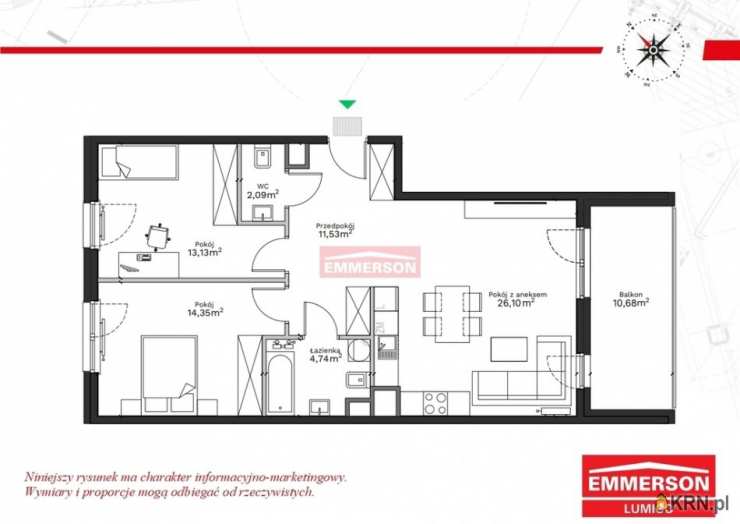 Emmerson Lumico Sp. z o. o., Mieszkanie  na sprzedaż, Kraków, Podgórze Duchackie/Wola Duchacka, ul. 