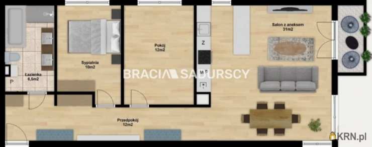 3 pokojowe, Mieszkanie  na sprzedaż, Kraków, Prądnik Biały/Górka Narodowa, ul. 