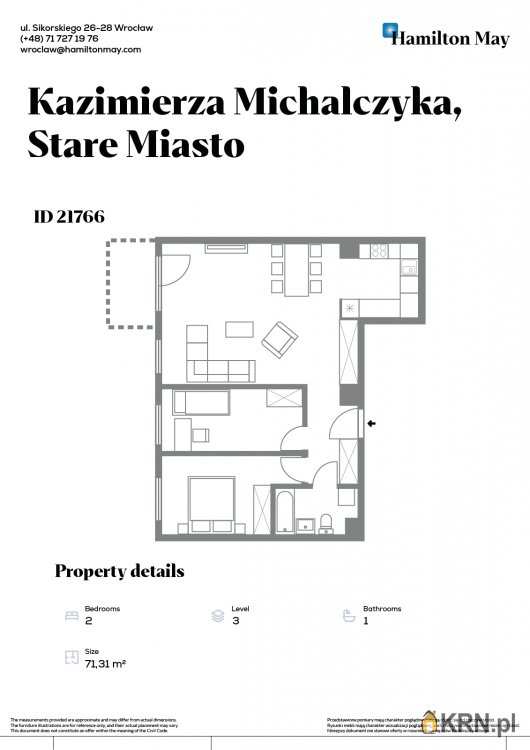 3 pokojowe, Wrocław, Stare Miasto, ul. K. Michalczyka, Mieszkanie  na sprzedaż