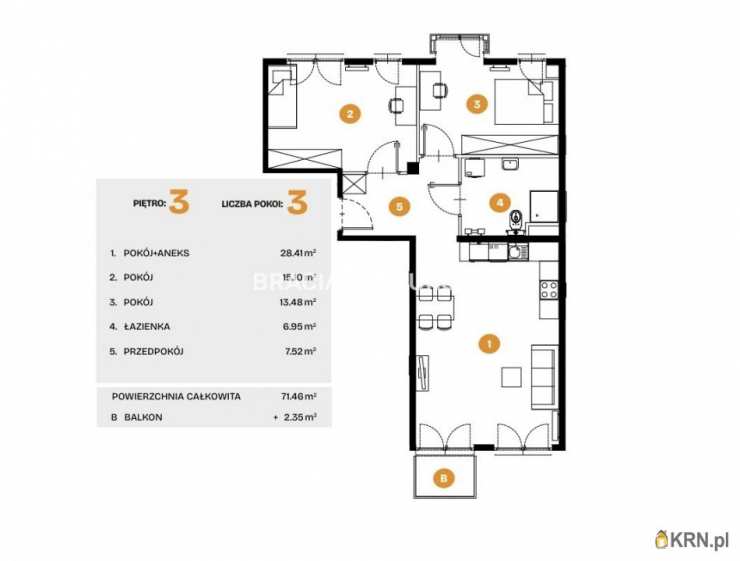Kraków, Bronowice, ul. Na Błonie, Mieszkanie  na sprzedaż, 3 pokojowe