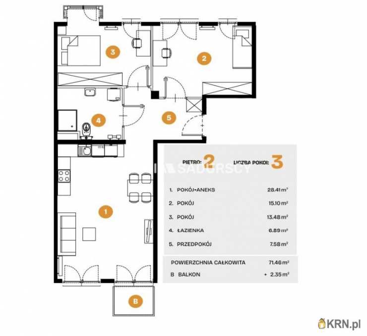 Kraków, Bronowice, ul. Na Błonie, Mieszkanie  na sprzedaż, 3 pokojowe