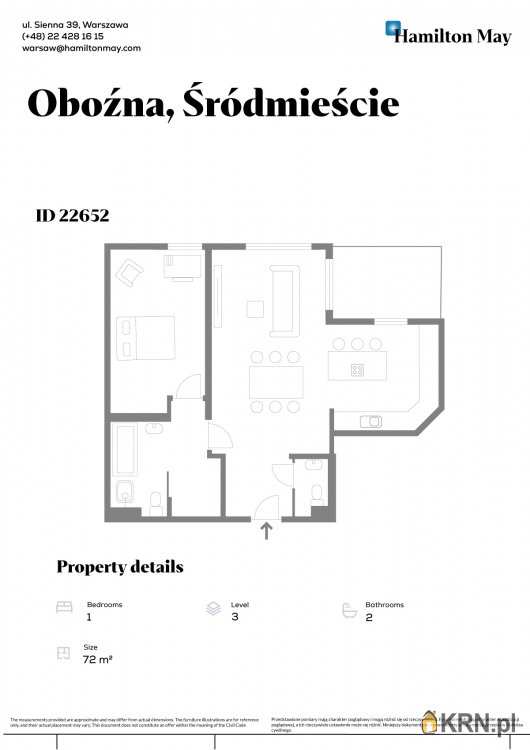 Mieszkanie  do wynajęcia, 2 pokojowe, Warszawa, ul. 