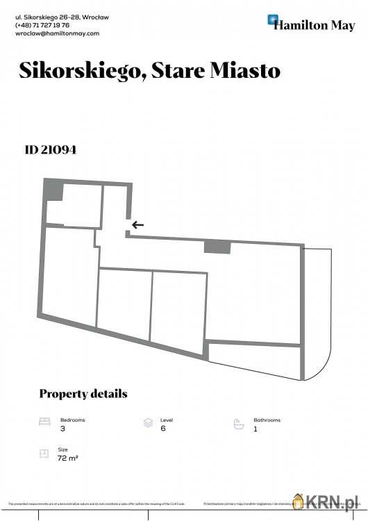 Mieszkanie  na sprzedaż, , Wrocław, Stare Miasto, ul. gen. W. Sikorskiego