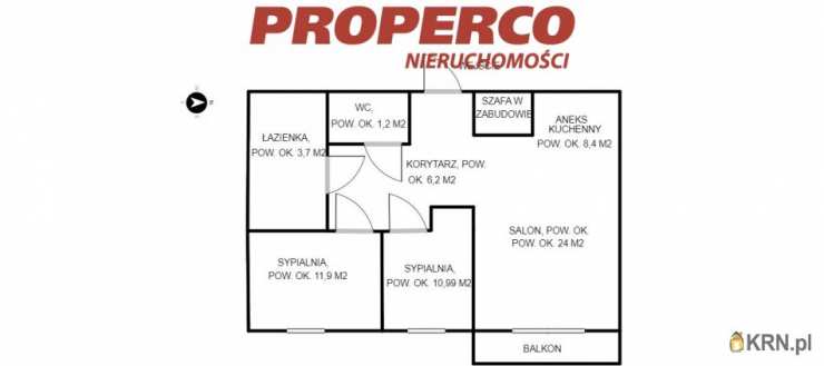 3 pokojowe, Kielce, Podkarczówka, ul. Fosforytowa, Mieszkanie  na sprzedaż