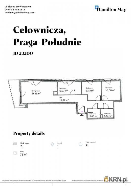 4 pokojowe, Mieszkanie  na sprzedaż, Warszawa, ul. 