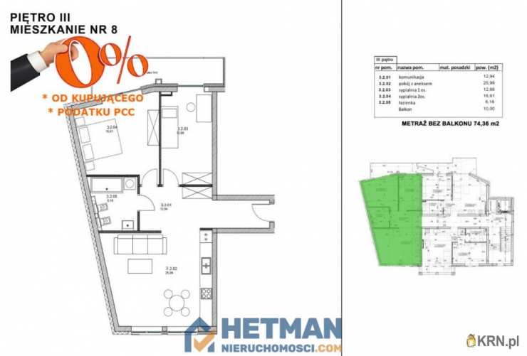 Poznań, Wilda, ul. 28 Czerwca 1956 r., Mieszkanie  na sprzedaż, 3 pokojowe