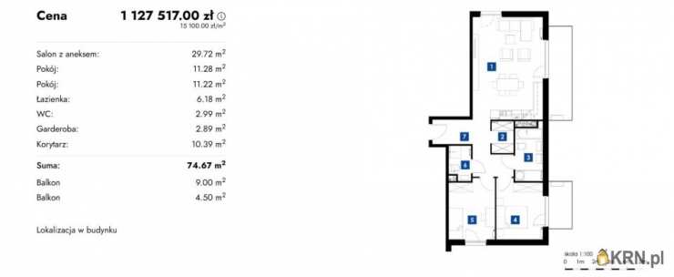 Kraków, Prądnik Biały, ul. Piaskowa, Mieszkanie  na sprzedaż, 3 pokojowe