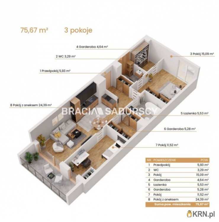 Mieszkanie  na sprzedaż, 3 pokojowe, Katowice, ul. Ceglana