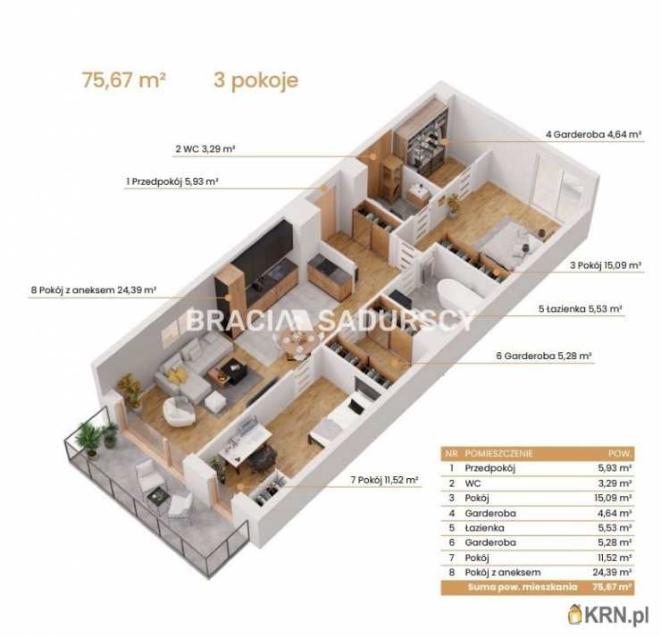 Katowice, ul. Ceglana, 3 pokojowe, Mieszkanie  na sprzedaż