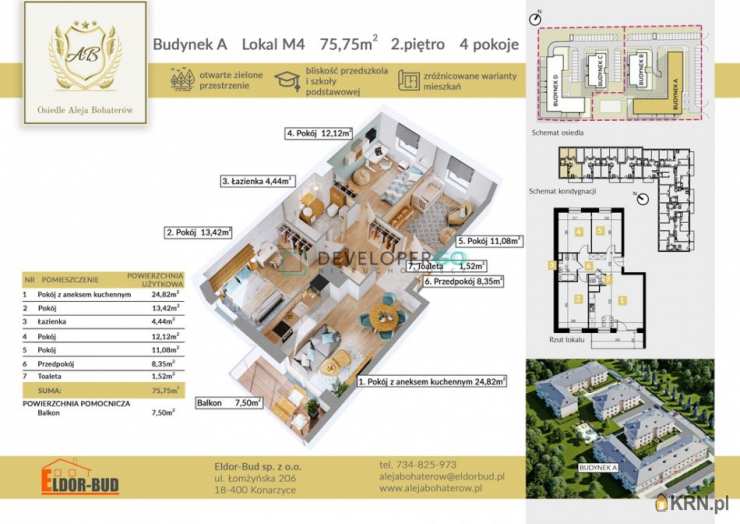 Mieszkanie  na sprzedaż, 4 pokojowe, Komorowo, ul. 