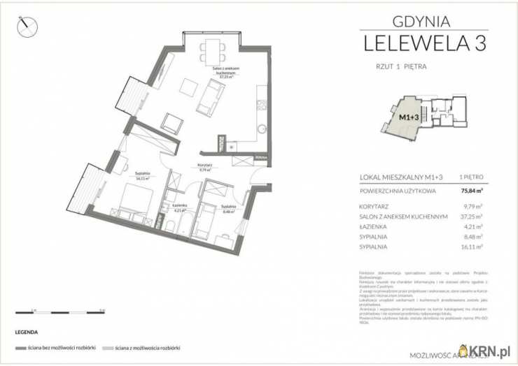 Gdynia, Grabówek, ul. J. Lelewela, Mieszkanie  na sprzedaż, 3 pokojowe