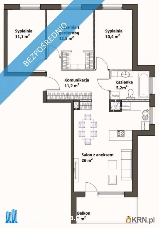 4 pokojowe, Olsztyn, Nagórki, ul. F. Barcza, Mieszkanie  na sprzedaż