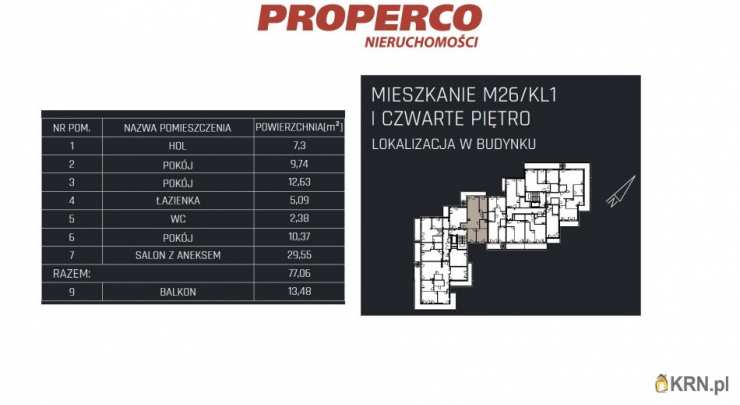 4 pokojowe, Mieszkanie  na sprzedaż, Jędrzejów, ul. 